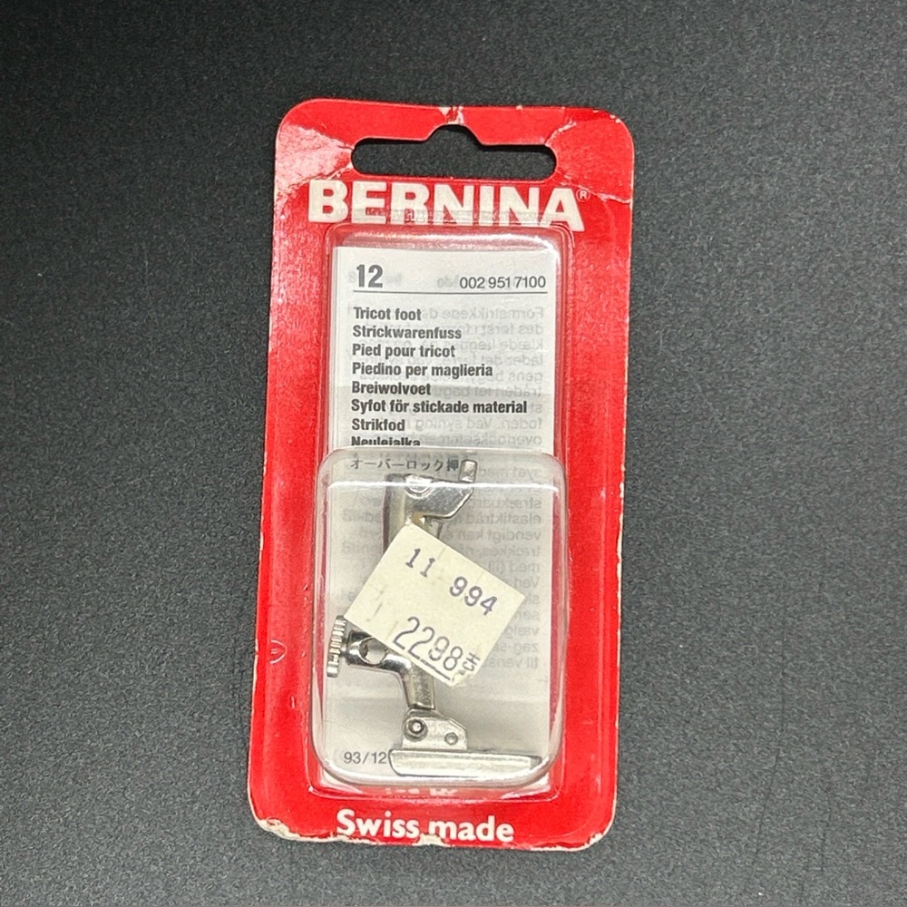 Bernina Tricot Foot 12 NEW in Box Manual Instructions Swiss made Sewing